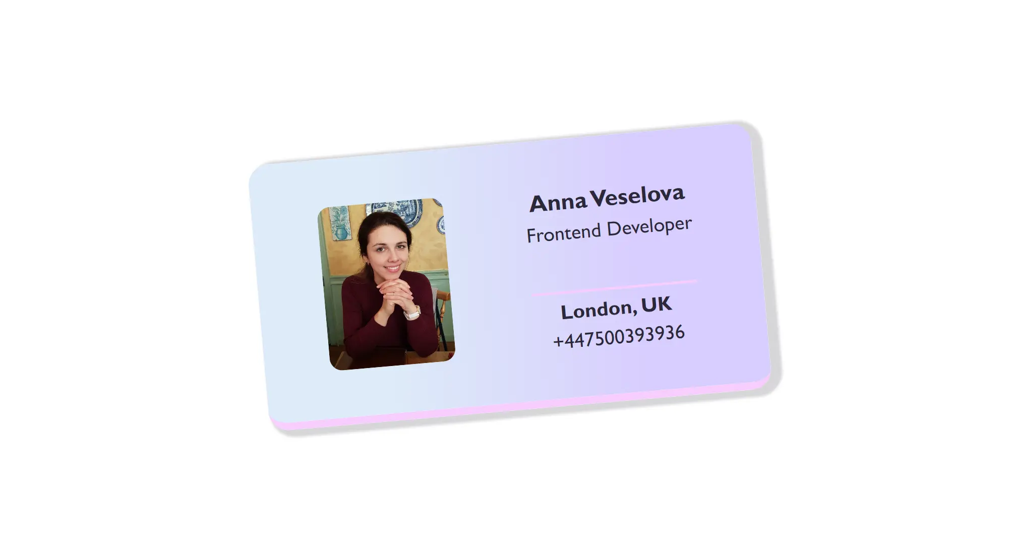 The image of the "Digital business card" project